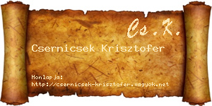 Csernicsek Krisztofer névjegykártya