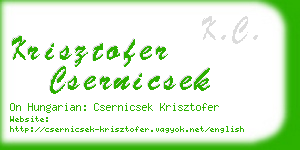 krisztofer csernicsek business card